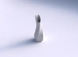 Vase top bent rectangle 2 with twisted bands 2 3D print model