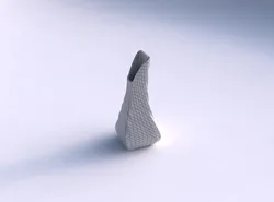 Vase top bent rectangle 2 with twisted diagonal grid plates 3D print model