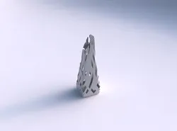 Vase top bent rectangle with cuts 3D print model