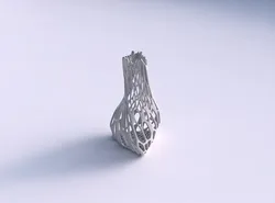Vase twist puffy triangle with cracked organic lattice 3D print model