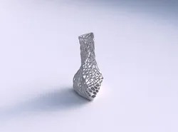 Vase twist puffy triangle with twisted dense organic lattice 3D print model