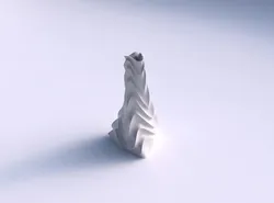 Vase twist tilted triangle with curved horizontal wavy sections 3D print model