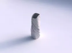 Vase twisted arc rectangle with twisted rocky 3D print model