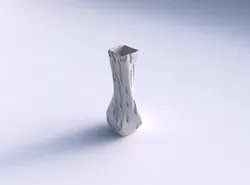 Vase twisted larger opening rectangle with cavities smooth 3D print model