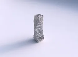 Vase twisted rectangle with lattice tiles 3D print model