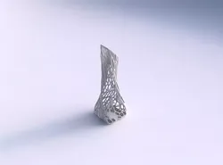 Vase twisted squeezed and bent rectangle with twisted lattice 3D print model