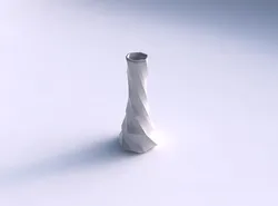 Vase twisted squeezed hexagon with curved creases 3D print model