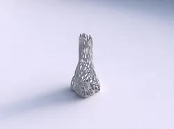 Vase twisted squeezed rectangle with cracked organic lattice 3D print model