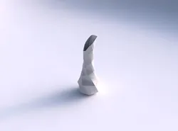 Vase twisted top bent hexagon 2 with curved creases 3D print model