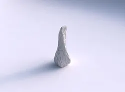Vase twisted top bent rectangle 2 with crystal dents 3D print model