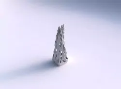 Vase twisted top bent rectangle with smooth cuts and 3D print model