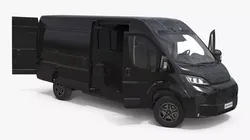 2025 Fiat Ducato Long Van Black Rigged 3D model