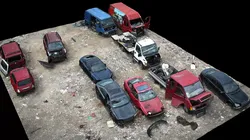 abandoned cars wreckage terrain part1 photogrammetry Low-poly 3D model