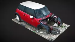 abandoned mini car wreck photogrammetry 3D model