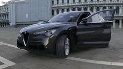 Black Alfa Romeo Stelvio Rigged for Cinema 4D 3D model
