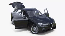 Black Alfa Romeo Stelvio Rigged for Maya 3D model