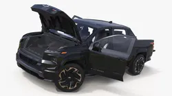 Black Chevrolet Silverado EV RST 2024 Rigged for Cinema 4D 3D model