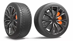 Black Sport Wheel with Ventilated Brake Disc 3D model
