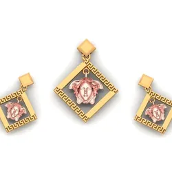 Branded necklace and earrings set
