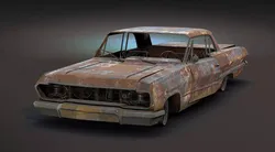 Burnt Retro Car 01 Low-poly 3D model
