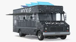 Catering Van Mockup Rigged for Cinema 4D 3D model