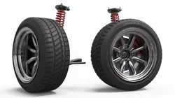 Coil Suspension Wheel with Directional Tire 3D model