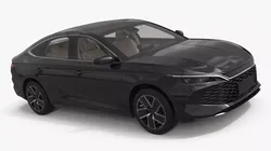 Compact Eco-Friendly Sedan Black 3D model