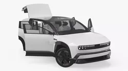 Compact EV SUV With Panoramic Roof White Rigged for Cinema 4D 3D model