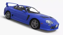 Custom Hood Sports Coupe Blue Simplified 3D model