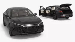 Four-Door Liftback Hybrid Black Rigged for Maya 3D model
