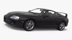 Fourth Generation Toyota Supra Black 3D model