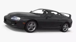Fourth Generation Toyota Supra Black Simplified 3D model