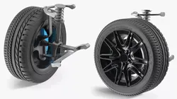 Front Car Wheel with Suspension 3D model