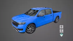 Generic Pickup Truck 03 Blue All PBR Unity UE Textures Low-poly 3D model