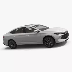 Hybrid Mid-Size Sedan 2024 White 3D model