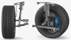Mercedes Car Wheel Rim with Suspension 3D model