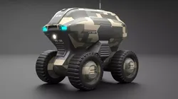 Military Sci-Fi Droid Low-poly 3D model