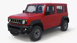 Modern All Wheel Drive Red SUV Simplified 3D model