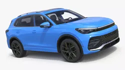 Modern Blue Crossover SUV Simplified 3D model