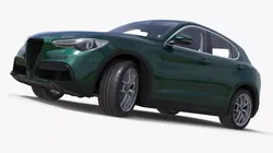 Modern Urban Green Crossover Rigged for Cinema 4D 3D model