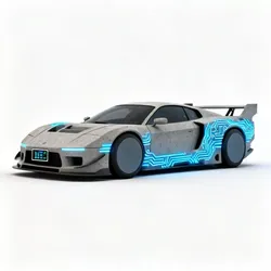 Neo-Tokyo Cyberpunk Racer 3D Model Low-poly 3D model