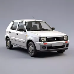 Retro Compact Car 3D Model 3D model