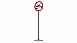 Road Sign No Cycling 3D model