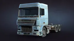 Semi-Trailer Truck Rusty Low-poly 3D model