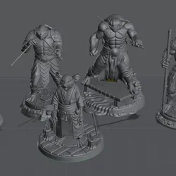 Set: 32mm Turtle Warriots + Rat Sensai | DnD | Tabletop | Pathfinder