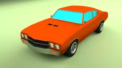 Simple Muscle Car Low-poly 3D model
