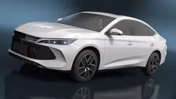 Sleek Hybrid Car with Sunroof White Simplified 3D model
