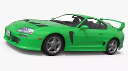 Turbo Sports Coupe With Hood Vents Green 3D model