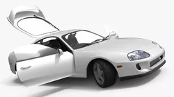 Turbocharged Drift Coupe White Rigged 3D model