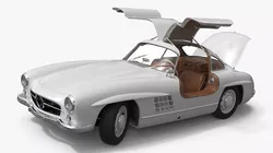 Vintage Collector Sports Car White Rigged for Cinema 4D 3D model